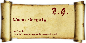 Nádas Gergely névjegykártya
