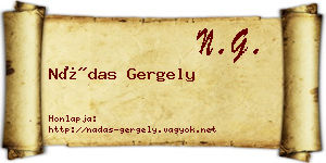 Nádas Gergely névjegykártya